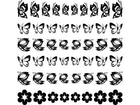 Muurstickers - Decoratieset 42 Vlinders en 8 Bloemen