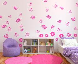 Decorative Set 42 Butterflies and 8 Flowers