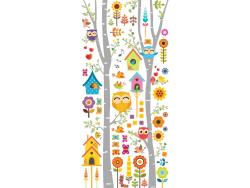 Kids Wall Stickers - Enchanted Forest with Owls and Flowers