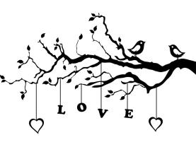 Stickers Muraux - Amour Oiseaux