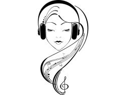 Vinilos Decorativos - Audífonos Chica
