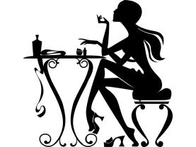 Muurstickers - Make-Up Meisje