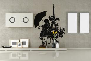 Wall Stickers - Pretty Girl in Paris