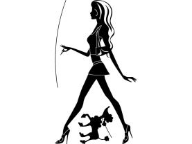Wall Stickers - Pretty Girl & Puppy