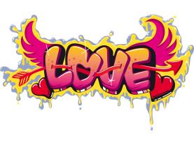 Vægklistermærker - Graffiti Love