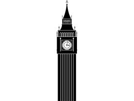 Vægklistermærker - Big Ben Ur
